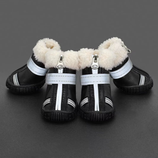 Dog Shoes Winter Cotton anti Slip Dog Rain Snow Boots Reflective Waterproof Pet Shoes Footwear for Medium Large Dogs Bulldog